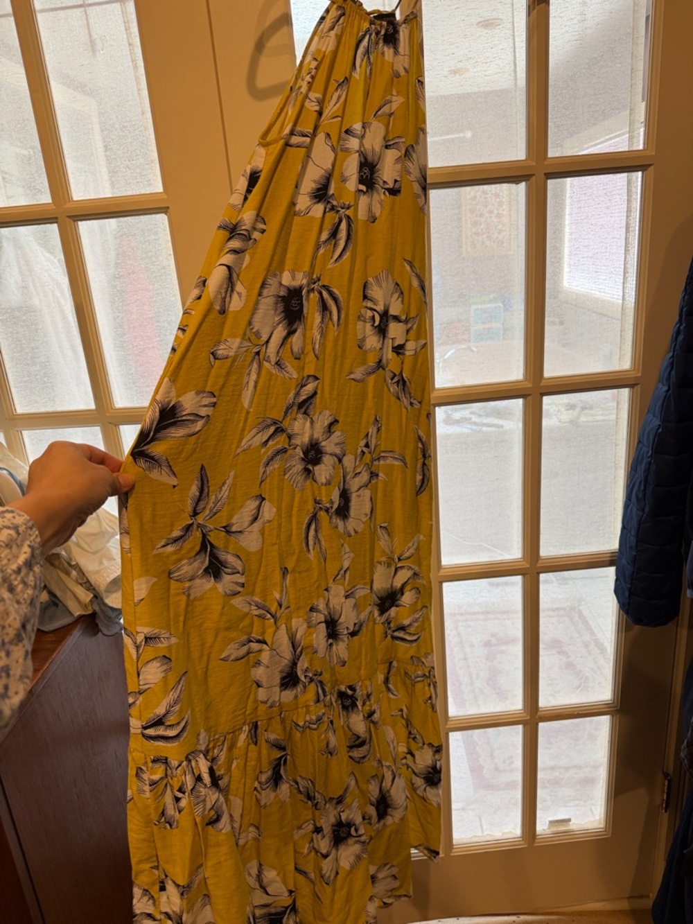 Banana Republic Mustard Floral Maxi Skirt